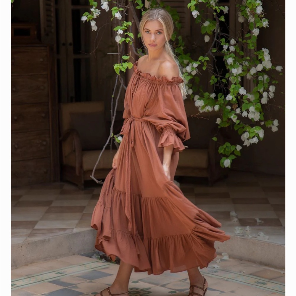 Hazel and Folk Emmaline Gown in Cinnamon